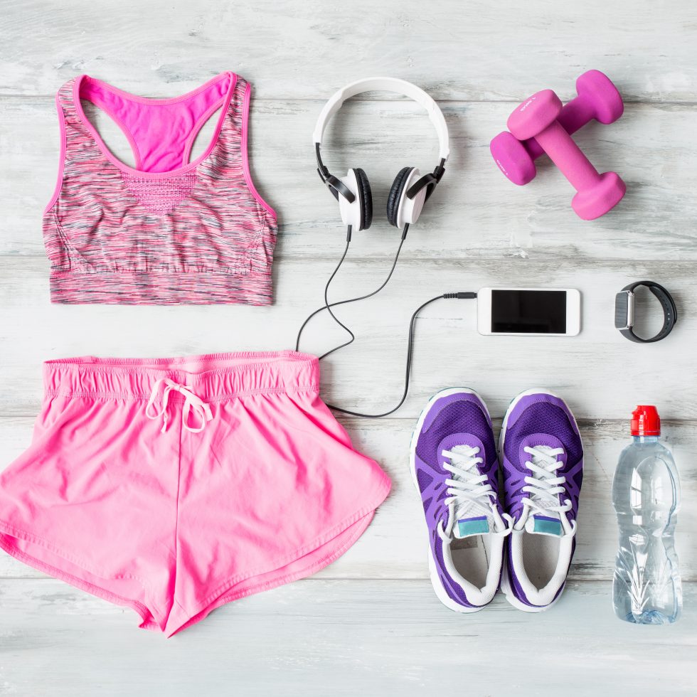 fitness flat lay