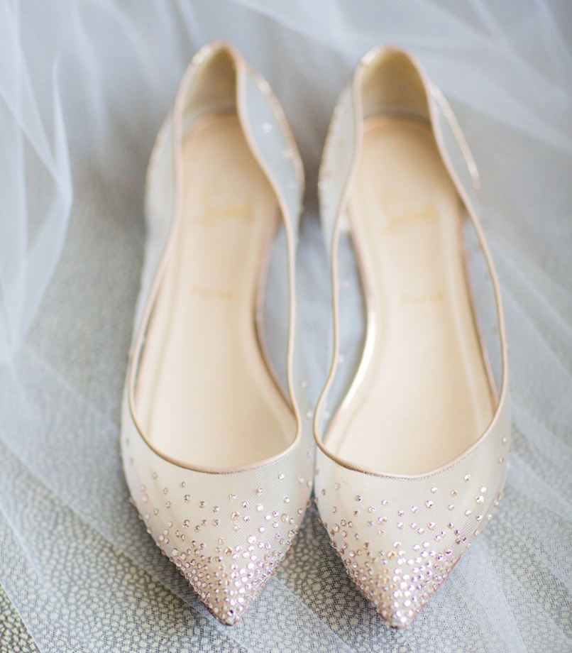 Christian Louboutin glittery flat shoes.
