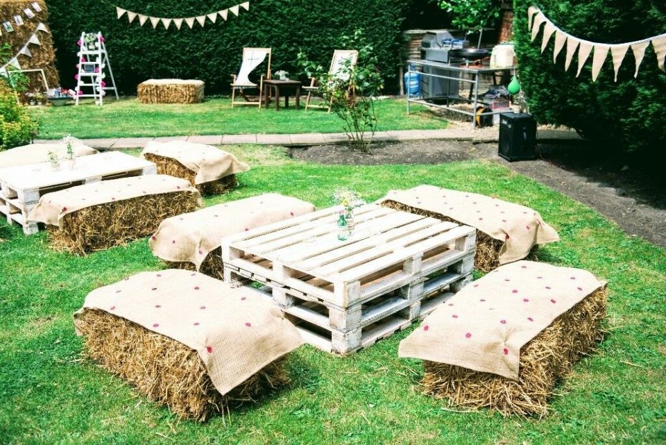 Hay Bale Seating Area.