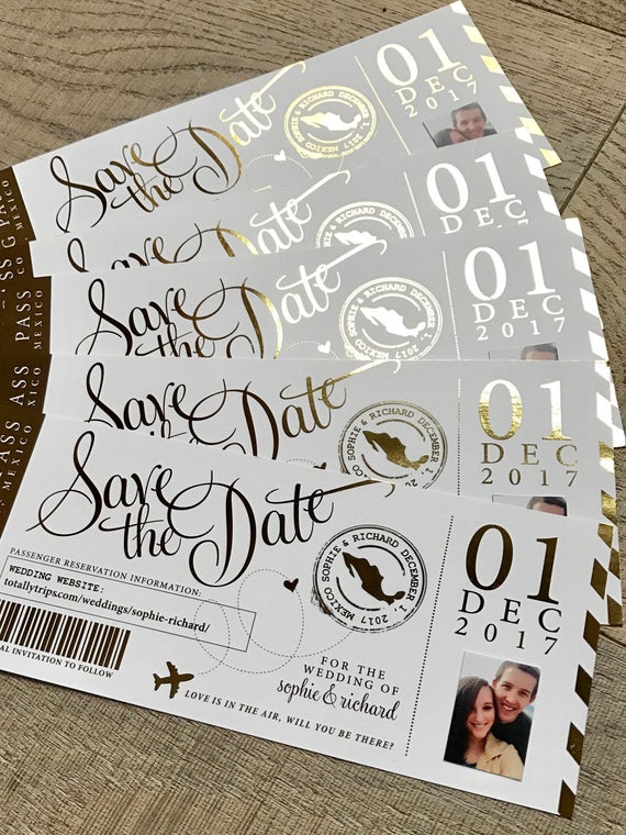 Boarding Pass Save the Date Idea.