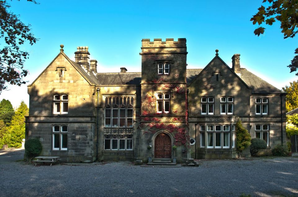 The exterior is very grand with a beautiful entrance.