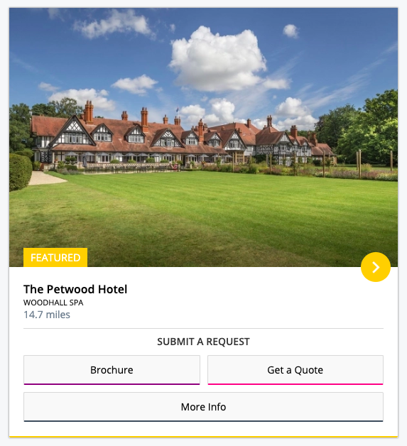 We will use the Petwood Hotel as our example supplier.