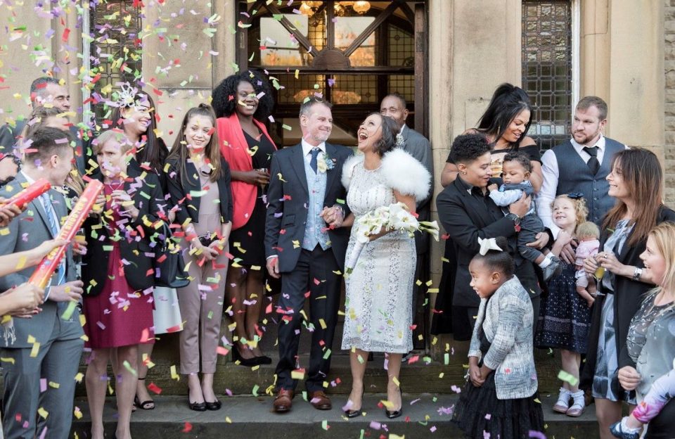 What a great confetti shot outside this venue!