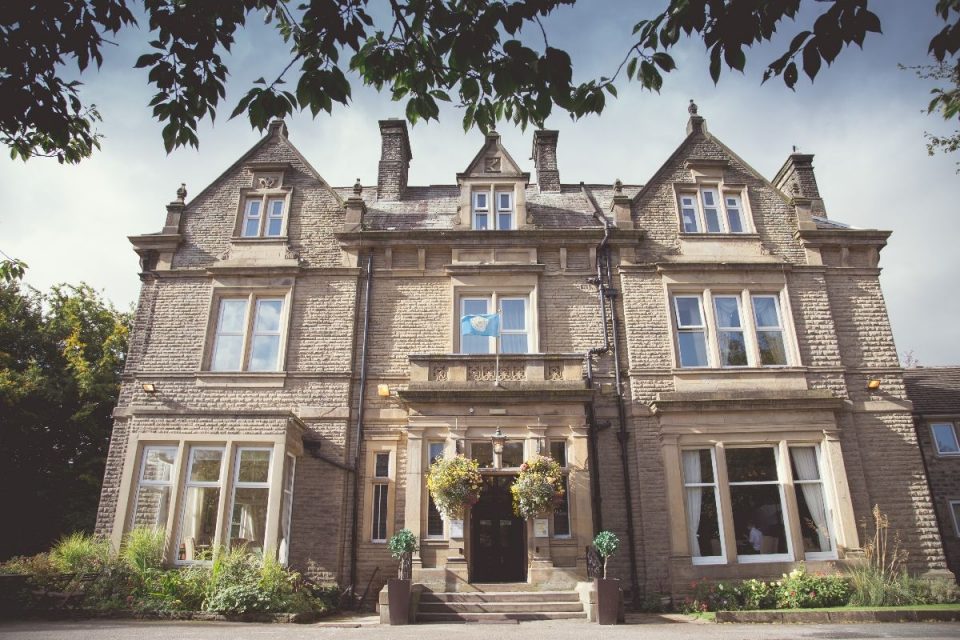The impressive façade of this incredible stately home wedding venue.