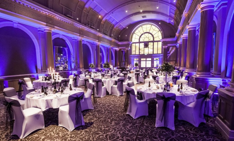 The enormous reception hall at the Met Hotel!