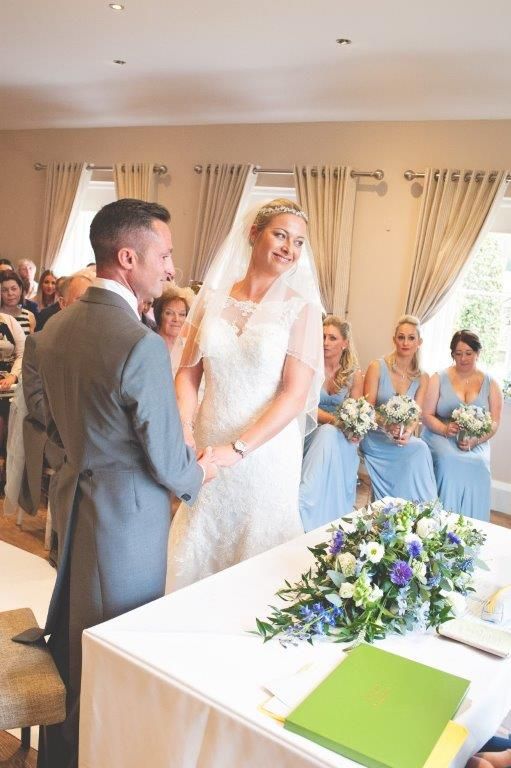 The vows were a very happy celebration of their love.