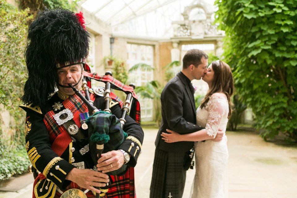 We love how the photographer staged this shot in the conservatory at Harlaxton Manor.