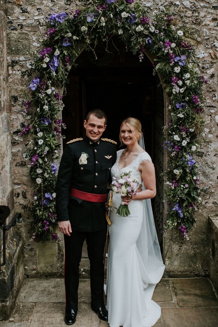 Flower arches at churches are great for photos!