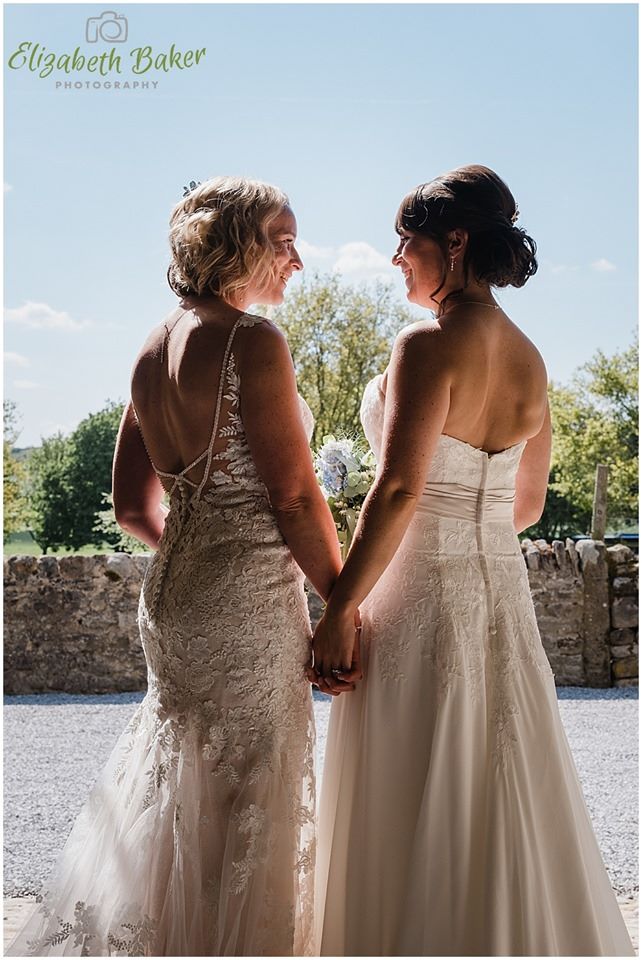 The beautiful couple in their gorgeous gowns.