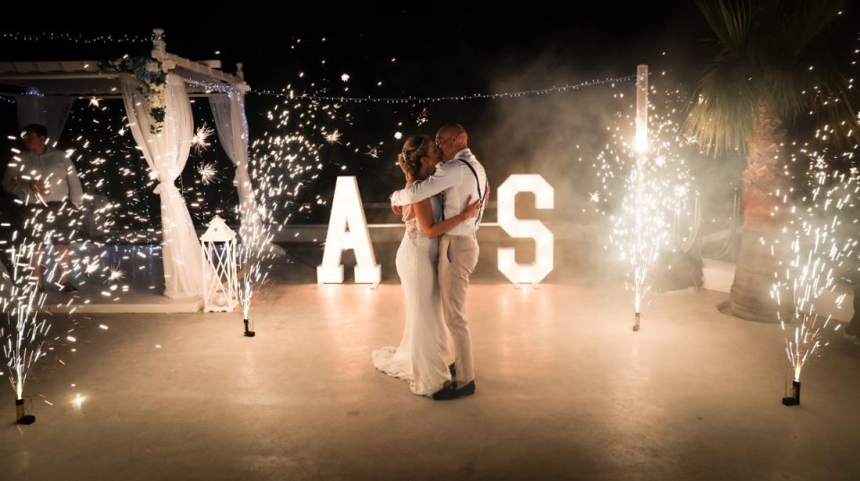 Sparkler shots are special but sparkler showers inside? That's impressive. Love this idea and a great shot by Daniel Burton Photography.