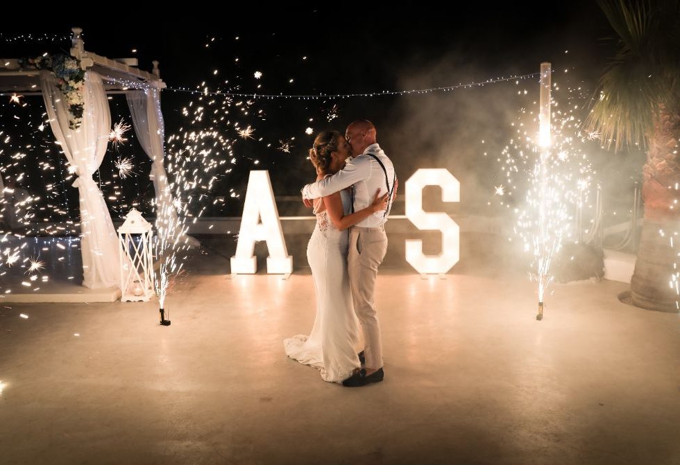 Sparkler shots are special but sparkler showers inside? That's impressive. Love this idea and a great shot by Daniel Burton Photography.