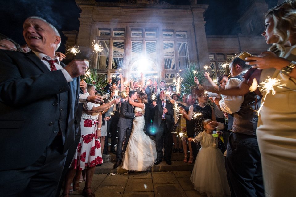 The photographers for this wedding was Dean Street Photography and they did an incredible job! We love the sparklers idea outside the gorgeous venue of Stoke Rochford Hall in Grantham.