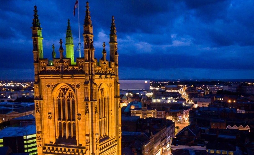 Especially beautiful at night with the city lit up.
