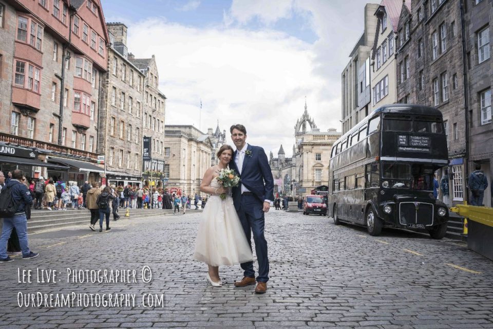 Lisa and Mark in the city centre.