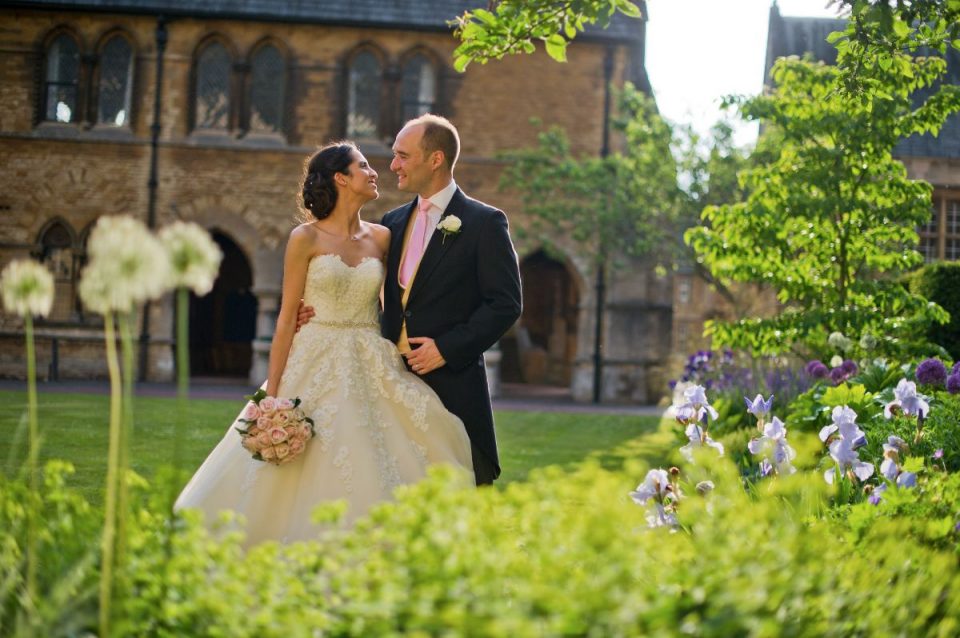 A lovely idea that frames the couple so well.