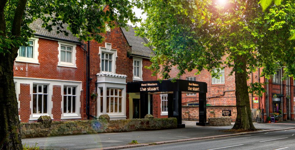 The Stuart Hotel's front entrance - yours will be round the back via red carpet..!