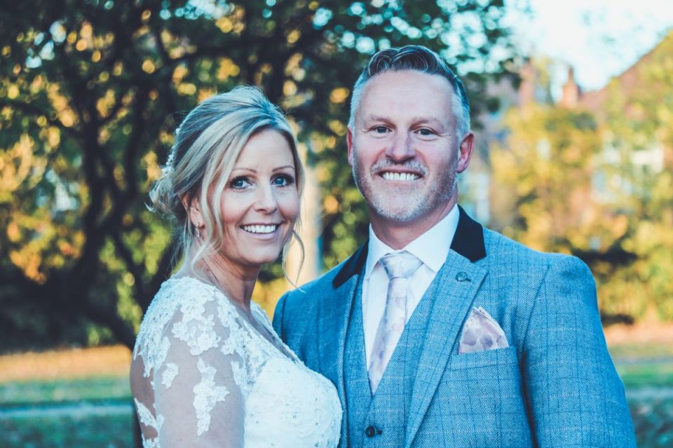 The lovely couple on their wedding day.