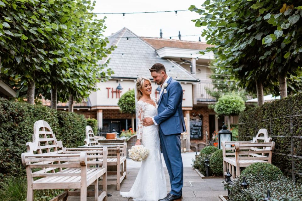 The happy couple on their wedding day.