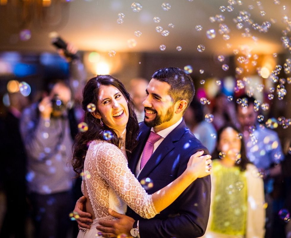 This is another first dance shot by Two Bears Photography. Also, we are loving this bubbles idea too!