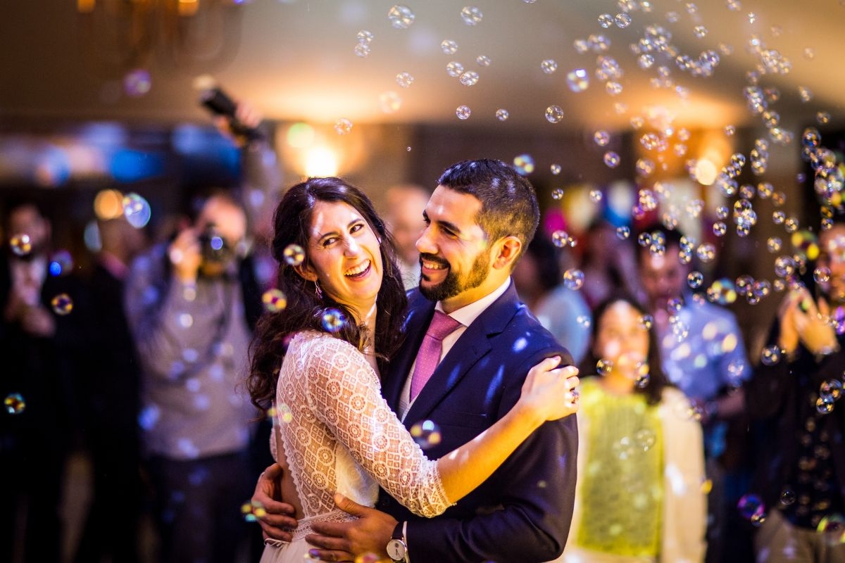 This is another first dance shot by Two Bears Photography. Also, we are loving this bubbles idea too!