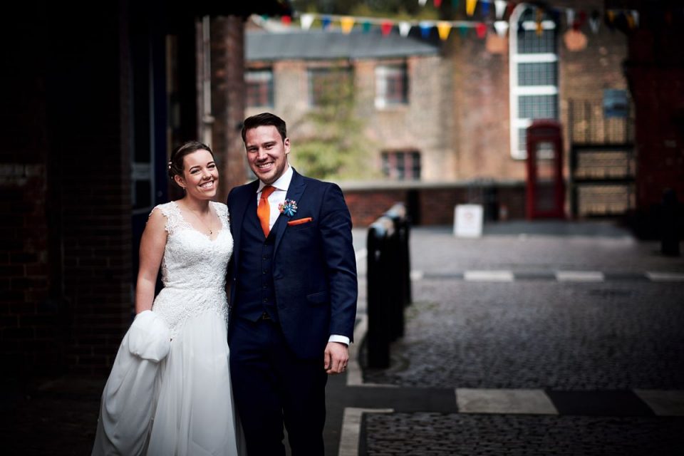 The happy couple outside their venue!