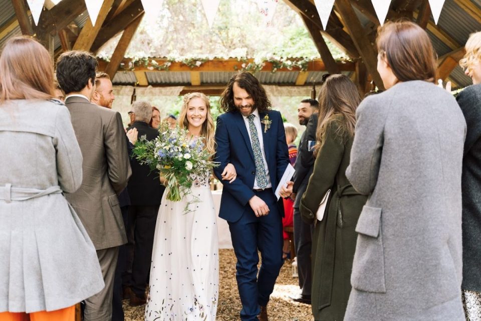 Walking back down the outside aisle!