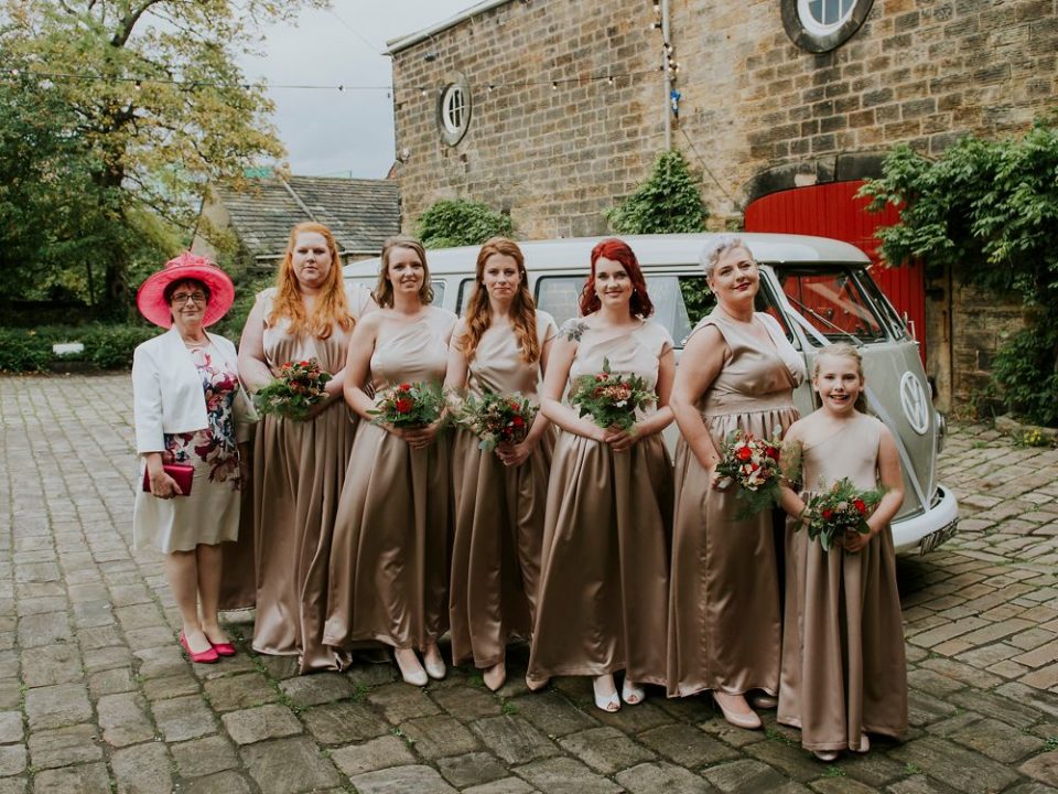 We think the bridesmaids dresses look really unique and very beautiful!