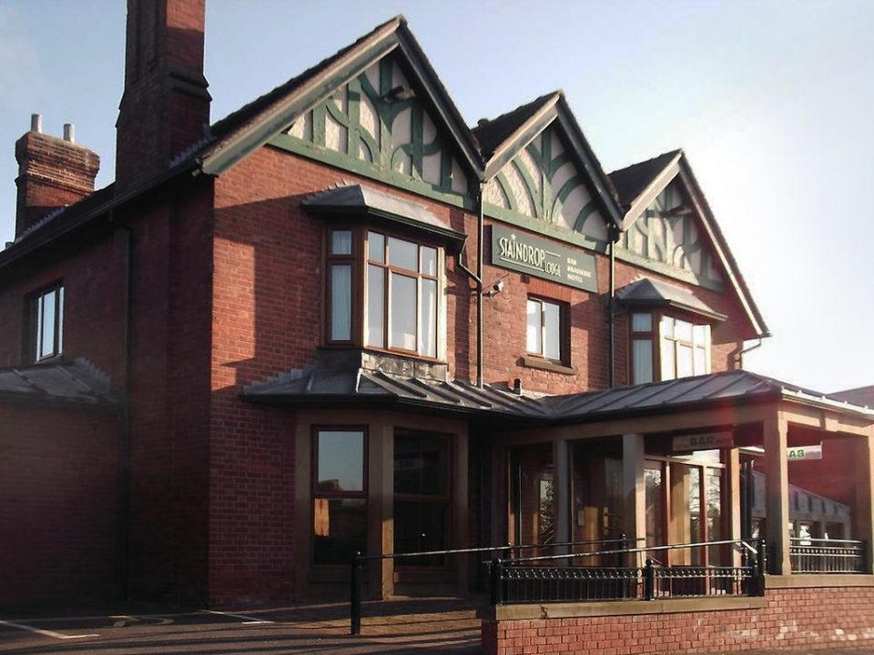 The exterior of the building.
