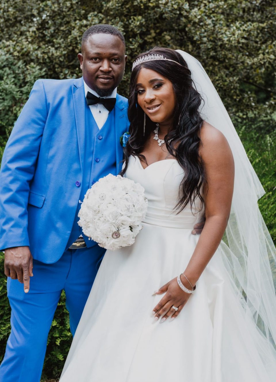 The happy couple after tying the knot.