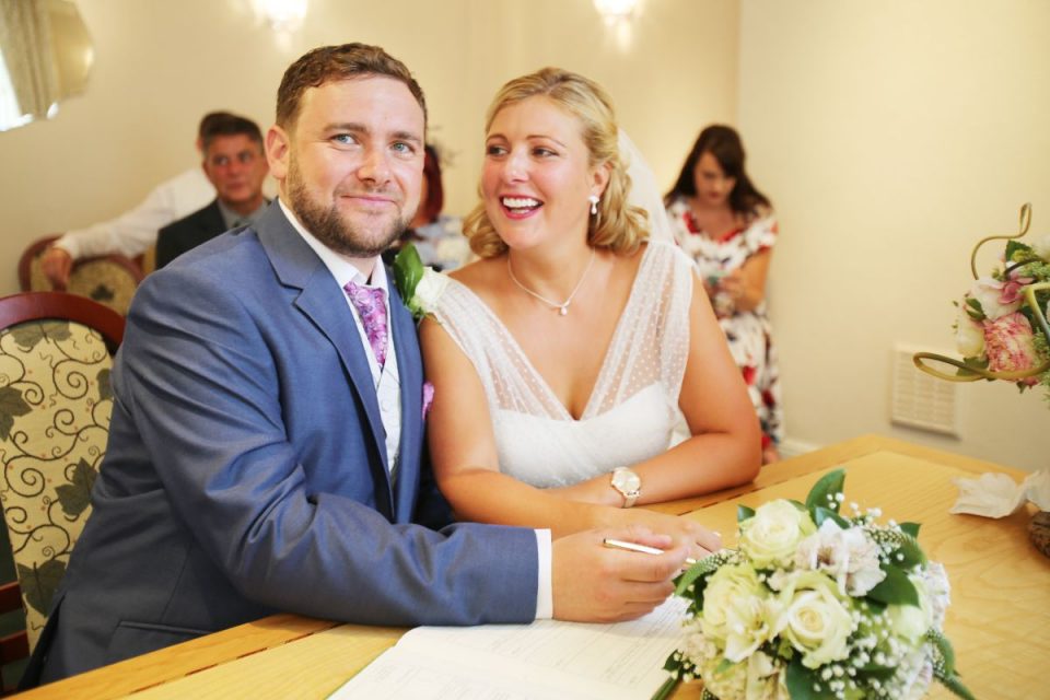 Signing the all important marriage certificate!